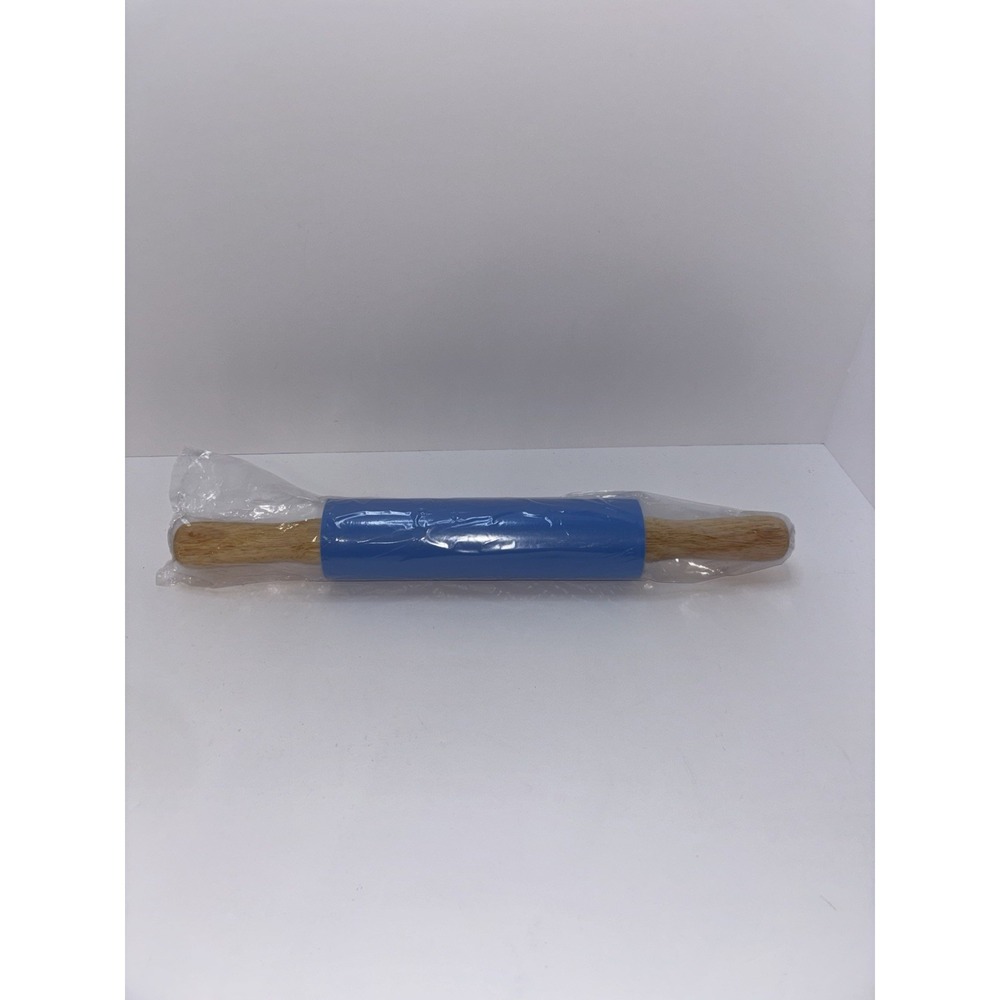 Silicone Rolling Pin with Wooden Handle Non Stick Surface Dough Roller NEW